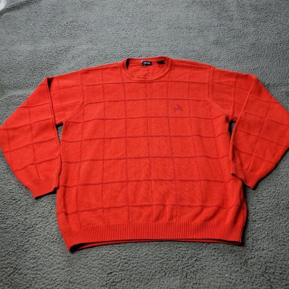 IZOD Pullover Sweater Mens Size XL Red Cotton Crewneck - Picture 1 of 6
